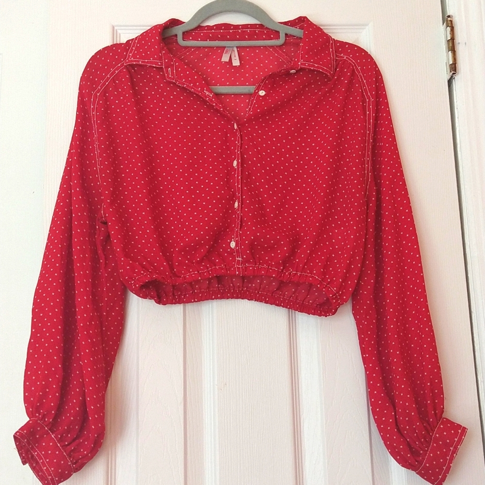 Polka Star long sleeve blouse!